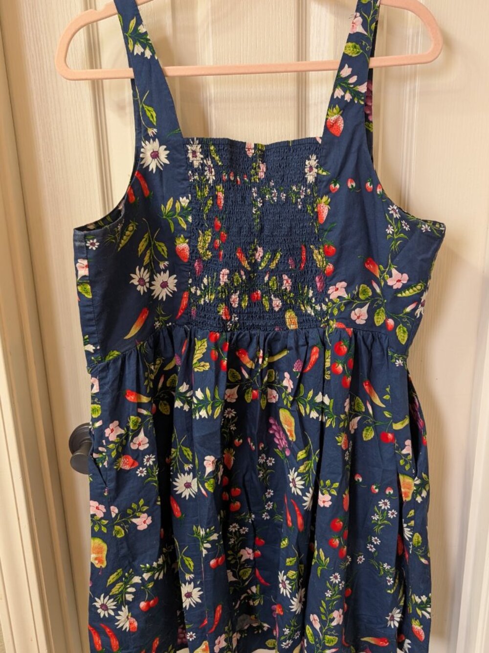 Navy Vegetable Print Dress with Pockets Old Navy Size XL - Picture 4 of 4